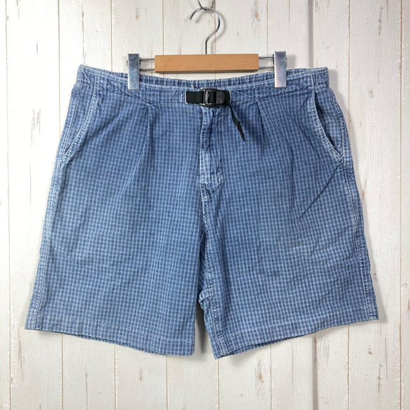 【Men's M ブルー系】 1990s Gramicci ( グラミチ ) ショート クライミングパンツ Short Climbing Pants 旧タグ ビンテージ オリジナル 入手困難 クライミングショーツ アメリカ製 ボックスロゴ コットン ウェア ボトム