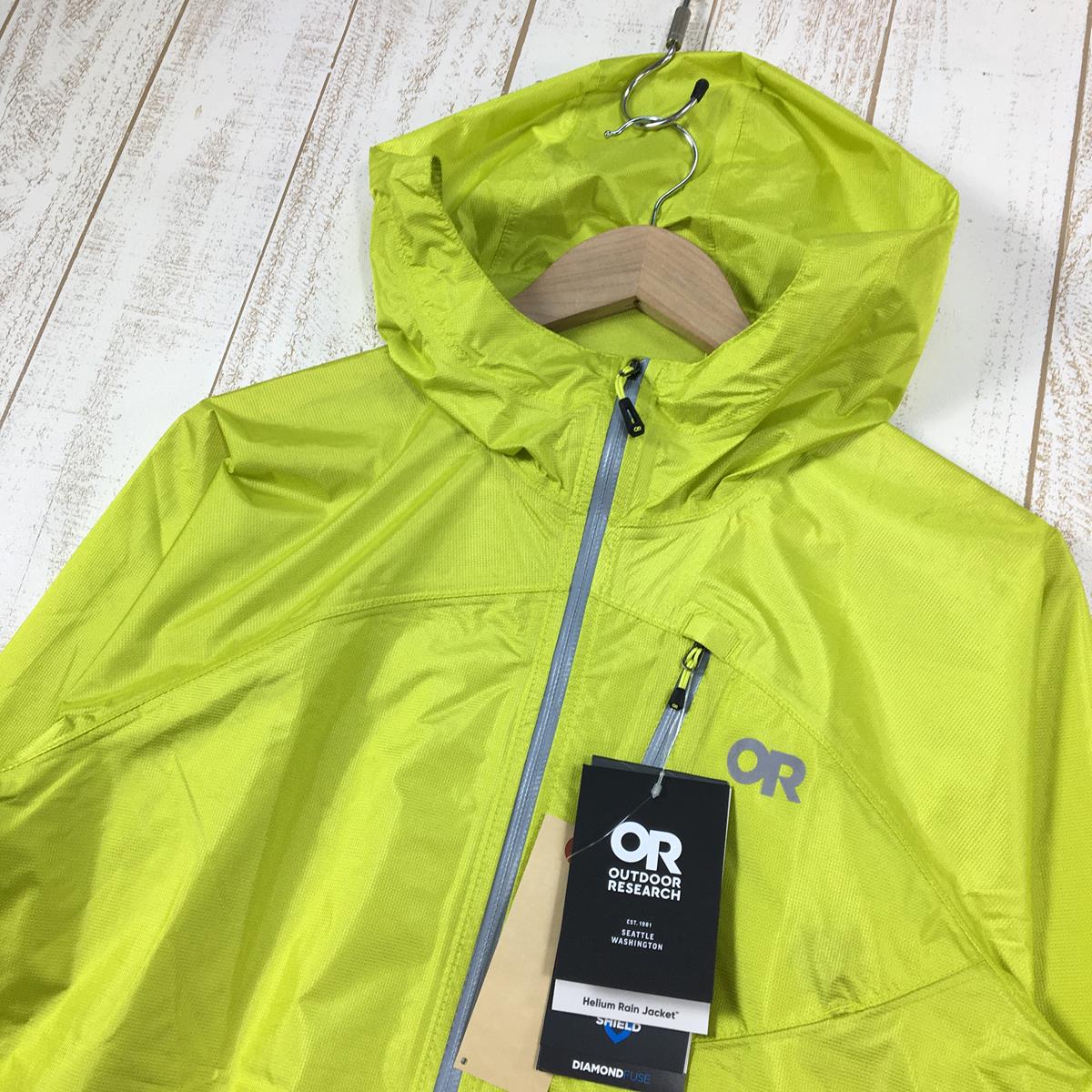 【Men's S イエロー系】 Outdoor Research ( アウトドアリサーチ ) ヘリウム レイン ジャケット Helium Rain Jacket パーテックスシールド防水透湿 レインシェル フーディ 275386/19842910 Internati