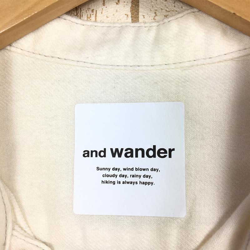 【Unisex XS アイボリー系】 And Wander ( アンドワンダー ) サーモライト ネル チュニック Thermolite Nel Tunic フランネル シャツ 574-0283101 Unisex  コットン ロングスリーブシャツ インナー シャツ トッ