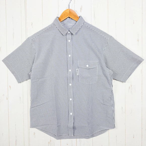 【Women's M グレー系】 Ridge Mountain Gear ( リッジマウンテンギア ) ベーシック ショートスリーブシャツ ストライプ Basic Short Sleeve Shirt Stripe Grey / White ポリエステル ウェア トッ