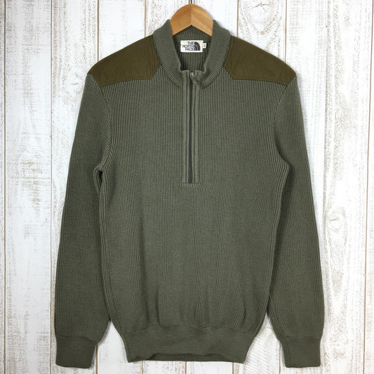 【Men's XL ブラウン系】 The North Face ( ザ・ノースフェイス ) スウェードパッチ ウール セーター Suede-Patched Wool Sweater ニット プルオーバー 茶タグ 旧タグ ビンテージ 生産終了モデル 入手困難 Asian