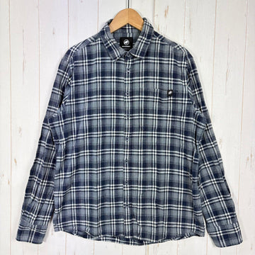【Men's S ネイビー系】 Mammut ( マムート ) トロバット サマー ロングスリーブ シャツ アジアンフィット Trovat Summer Longsleeve Shirt AF Men ヘンプ混 オーガニックコットン Regular Fit ヘンプ