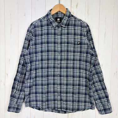 【Men's S ネイビー系】 Mammut ( マムート ) トロバット サマー ロングスリーブ シャツ アジアンフィット Trovat Summer Longsleeve Shirt AF Men ヘンプ混 オーガニックコットン Regular Fit ヘンプ