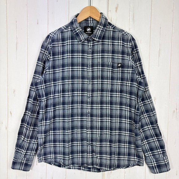 【Men's S ネイビー系】 Mammut ( マムート ) トロバット サマー ロングスリーブ シャツ アジアンフィット Trovat Summer Longsleeve Shirt AF Men ヘンプ混 オーガニックコットン Regular Fit ヘンプ