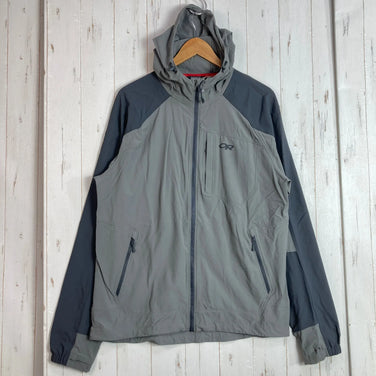 Men's Large Gray Outdoor Research Ferrosi Hooded Jacket, Nylon, Softshell, Outerwear, Top, z00057031
