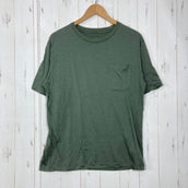 【Men's L グリーン系】 Elkex(エルケクス) メリノウール クルーネック ティー Merino Wool Crew Neck Tee メリノウール ウェア トップス インナー シャツ ショートスリーブTシャツ クルーネック ウール z00059310