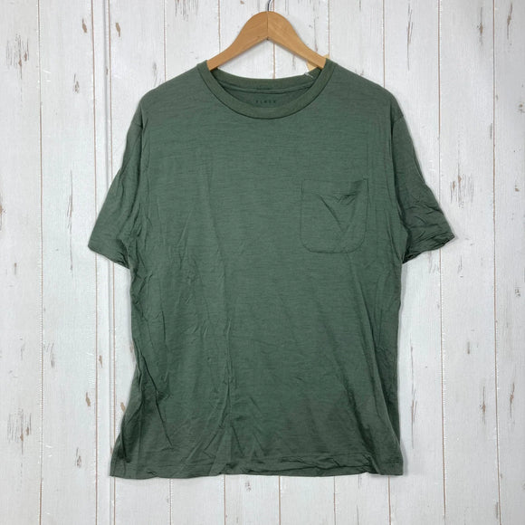 【Men's L グリーン系】 Elkex（エルケクス） メリノウール クルーネック ティー Merino Wool Crew Neck Tee メリノウール ウェア トップス インナー シャツ ショートスリーブTシャツ クルーネック ウール z00059310