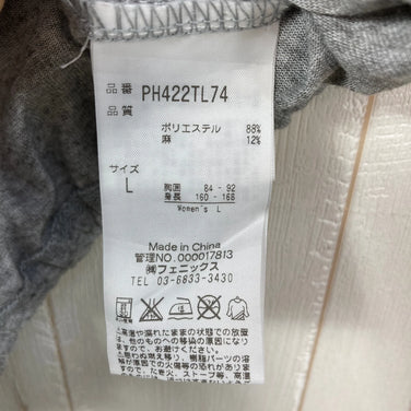 [Women's L Gray] Phenix Long Sleeve Blouse Polyester Wear Top Inner Shirt Long Sleeve T-Shirt Crew Neck Synthetic z00057642 Synthetic Long Sleeve T-Shirt Crew Neck Inner