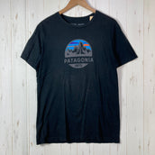 【Men's M ブラック系】 2018 Patagonia ( パタゴニア ) フィッツロイ スコープ オーガニック Tシャツ Fitz Roy Scope Organic T-Shirt オーガニックコットン ウェア トップス インナー シャツ ショートスリーブ