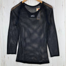 【Men's S/M ブラック系】 Millet ( ミレー ) ドライナミック メッシュ 3/4 スリーブ クルー DRYNAMIC MESH 3/4 SLEEVE CREW ポリプロピレン ウェア トップス インナー シャツ ロングスリーブTシャツ クルーネック 化-1