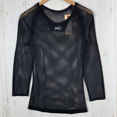 【Men's S/M ブラック系】 Millet ( ミレー ) ドライナミック メッシュ 3/4 スリーブ クルー DRYNAMIC MESH 3/4 SLEEVE CREW ポリプロピレン ウェア トップス インナー シャツ ロングスリーブTシャツ クルーネック 化