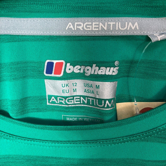 【Women's M グリーン系】 Berghaus ( バーグハウス ) ストライプ ベースクルー ロングスリーブ Stripe Base Crew LS AF ポリエステル ウェア トップス インナー シャツ ロングスリーブTシャツ クルーネック 化繊 z00058