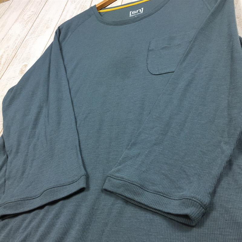 【Men's M ブルー系】 Atelier Blue Bottle ( アトリエブルーボトル ) × Sn Supernatural ハイカーズ リブ Tシャツ 8部袖 Hiker'S Rib T-Shirt 8Sleeve ウール 生産終了モデル 入手困難 S