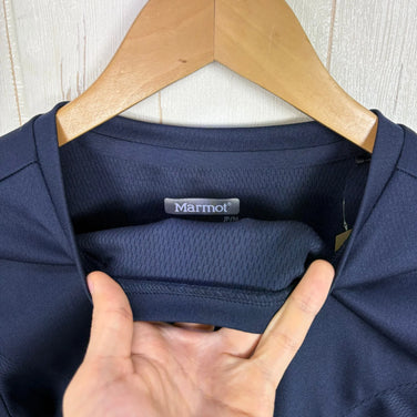 [Women's M Navy] Marmot Mt Base Layer LS Crew Neck Polyester Wear Tops Inner Shirt Long-sleeve T-shirt Crew Neck