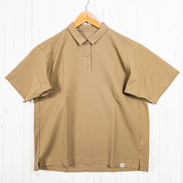 Women's Large Beige Ridge Mountain Gear Comfy Pullover Short Sleeve Shirt, Coyote Tan, Polyester, Top