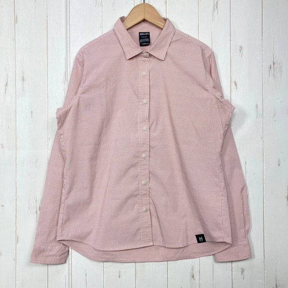 【Women's M レッド系】 Millet ( ミレー ) インセクト バリヤー チェックシャツ ロングスリーブ Insect Barrier Check Shirt Long Sleeve ポリエステル ウェア トップス インナー シャツ ロングスリーブシャツ