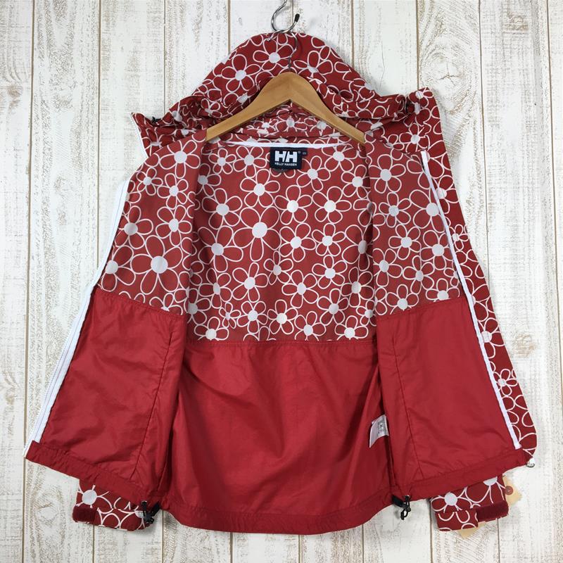 【女款M红色系列】Helly Hansen 花卉风壳连帽衫派克大衣防紫外线尼龙 HEZ11350 亚洲女风