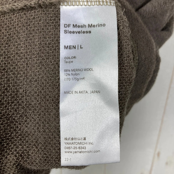【Men's L ブラウン系】 Yamatomichi ( 山と道 ) ドライフィット メッシュ メリノ スリーブレス DF Mesh Merino Sleeveless メリノウール ウェア トップス インナー シャツ タンクトップ ノースリーブシャツ z0005