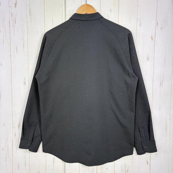 【Unisex 3 ブラック系】 Axesquin Elements ( アクシーズクインエレメンツ ) ギンガム サッカー の ショート カラー シャツ ポリエステル ウェア トップス インナー シャツ ロングスリーブシャツ 化繊 z00058149  化繊 ロング