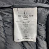 Haglofs Essence 羽绒连帽衫，女款 XS 码，黑色。这款羽绒服既可作为上衣，也可作为外套。产品编号：z00053490。