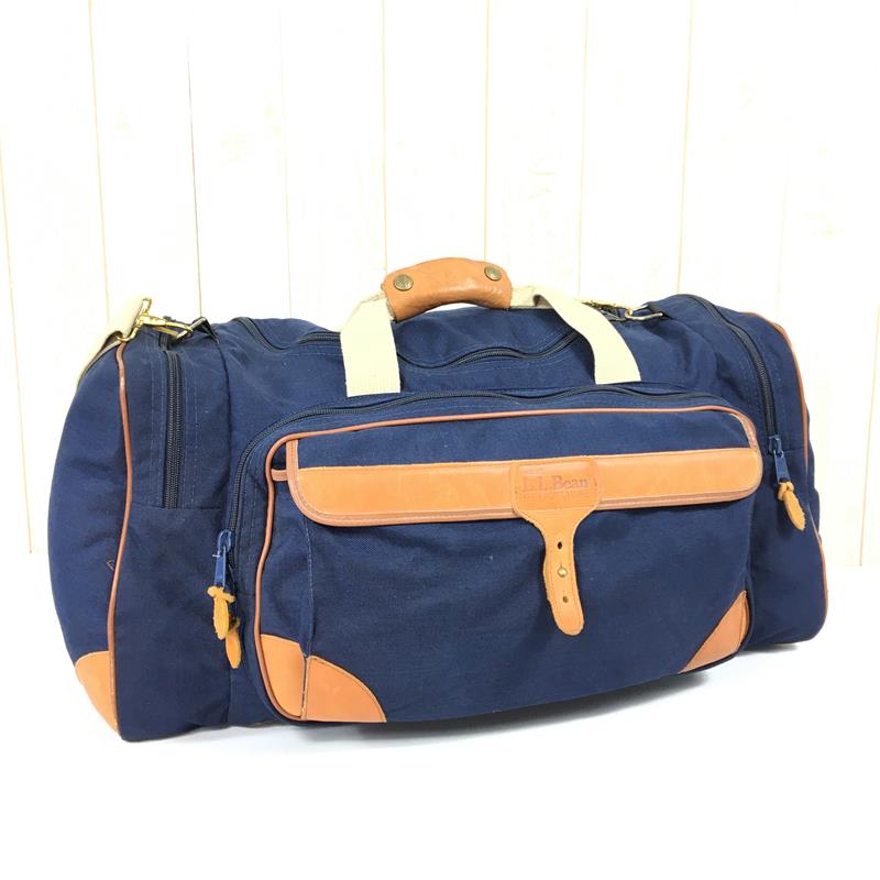 [OneSize Navy] Llbean 1990S 旅行波士顿包 Cordura 尼龙 x 皮革单肩包行李包复古难买腰包臀包