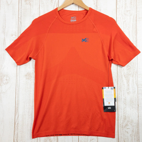 【Men's XS/S オレンジ系】 Millet ( ミレー ) LTK シームレス ティー シャツ LTK Seamless T Shorts ポリエステル MIV7880 Men's 化繊 ショートスリーブTシャツ クルーネック インナー シャツ トップス ウェア - 【公式】2ndGEAR（セカンドギア）Webショップ【登山用品・アウトドア用品専門 買取販売店】