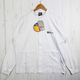Men's Size L White Jackwolfskin JP Sunshelter Cardigan, Polyester, Long Sleeve Shirt, Synthetic Fiber, z00053092