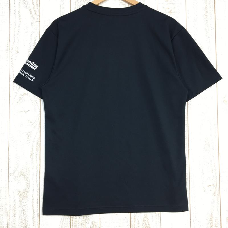 【Men's L ブラック系】 Columbia ( コロンビア ) モントレイル × 北信濃トレイルフリークス 善光寺ラウンドトレイル 大会tシャツ Men's  化繊 ショートスリーブTシャツ クルーネック インナー シャツ トップス ウェア