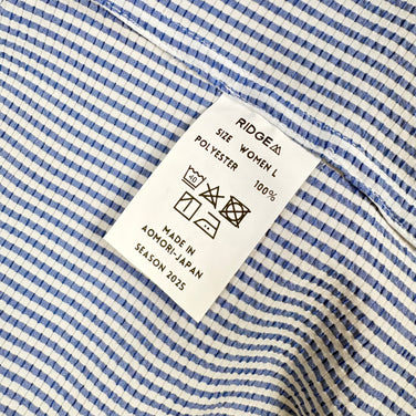 【Women's L ブルー系】 Ridge Mountain Gear ( リッジマウンテンギア ) ベーシック ショートスリーブ シャツ ストライプ Basic Short Sleeve Shirt Stripe  Blue × White z00055796 B