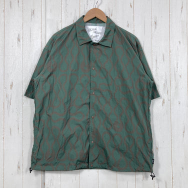 【Men's L グリーン系】 Danner ( ダナー ) ピンズ プリント スナップ シャツ PINS PT SNAP SHIRTS Green Ultra Heavy（ウルトラヘビー）SHELTECH（シェルテック）トリプルコラボ ナイロン ウェア トップス