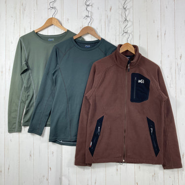 【Men's M ブラウン系】 Millet ( ミレー ) ・フェニックス フリース・ロングスリーブティー 計3点セット バルク販売 卸売り ウェア トップス アウター ジャケット フリース z00060082  フリース アウター ジャケット トップス ウェア
