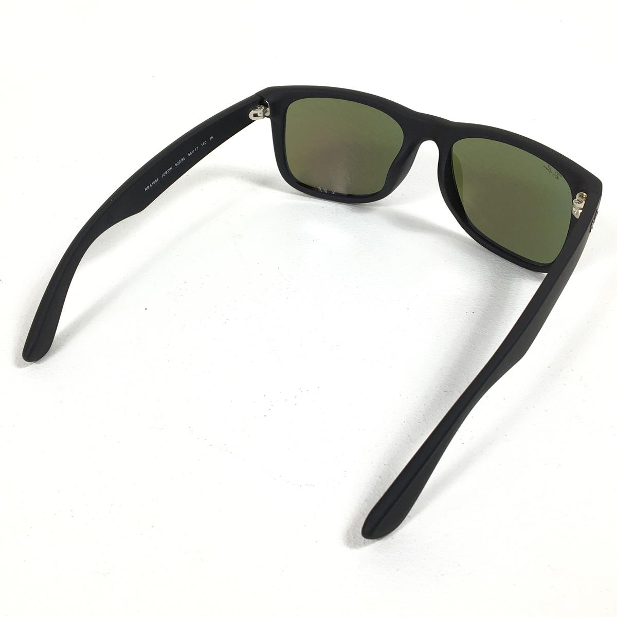 【OneSize ブラック系】 Rayban ( レイバン ) Rb4165 ジャスティン Justin 55Mm サングラス 偏光レンズ 0RB4165F/RB4165 622/55 Black Rubber / Blue Mirror サングラス アイウェア ウ