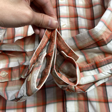 【Men's XS オレンジ系】 2013 Patagonia ( パタゴニア ) ロングスリーブ ゴーン アゲイン シャツ Long-Sleeved Gone Again Shirt TPD ナイロン ウェア トップス インナー シャツ ロングスリーブシャツ 化繊