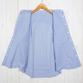 女式中号 Blue Ridge Mountain Gear 基本款短袖衬衫条纹蓝/白涤纶上衣