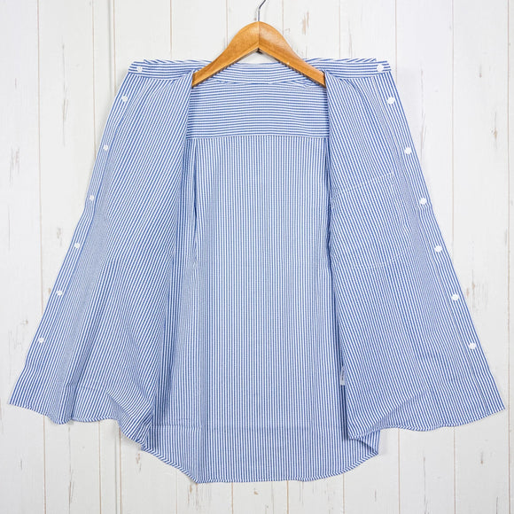 【Women's M ブルー系】 Ridge Mountain Gear ( リッジマウンテンギア ) ベーシック ショートスリーブシャツ ストライプ Basic Short Sleeve Shirt Stripe Blue / White ポリエステル ウェア トッ