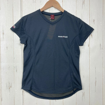 【Women's M ネイビー系】 Montbell ( モンベル ) クール Vネック Tシャツ ウィメンズ Cool V-Neck T-Shirt Women's ポリエステル ウェア トップス インナー シャツ ショートスリーブTシャツ クルーネック 化繊 z00