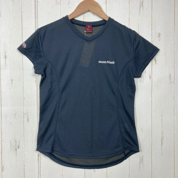 【Women's M ネイビー系】 Montbell ( モンベル ) クール Vネック Tシャツ ウィメンズ Cool V-Neck T-Shirt Women's ポリエステル ウェア トップス インナー シャツ ショートスリーブTシャツ クルーネック 化繊 z00