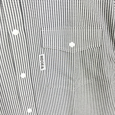 【Men's XL グレー系】 Ridge Mountain Gear ( リッジマウンテンギア ) ベーシック ショートスリーブ シャツ ストライプ Basic Short Sleeve Shirt Stripe  Grey × White z00055798 G