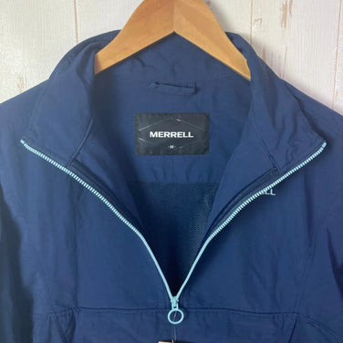 Women's Medium Navy Merrell Nylon Half-Zip Long Anorak Coat in Indigo (z00054869)