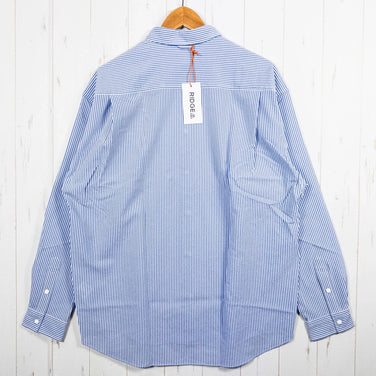 【Men's S ブルー系】 Ridge Mountain Gear ( リッジマウンテンギア ) ベーシック ロングスリーブ シャツ ストライプ Basic Long Sleeve Shirt Stripe Blue x White ポリエステル ウェア トップ - 【公式】2ndGEAR（セカンドギア）Webショップ【登山用品・アウトドア用品専門 買取販売店】