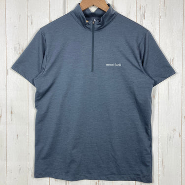 【Men's S グレー系】 Montbell ( モンベル ) WIC.UVテクト ショートスリーブジップシャツ ポリエステル ウェア トップス インナー シャツ ショートスリーブシャツ 化繊 z00059249  化繊 ショートスリーブシャツ インナー シャツ