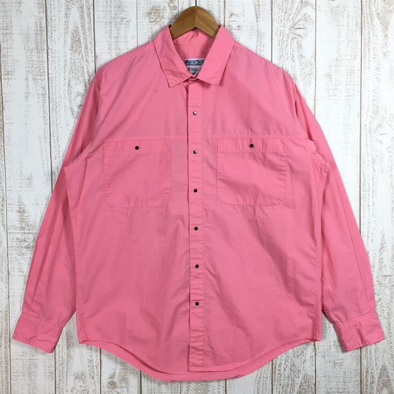 【Men's S ピンク系】 Patagonia ( パタゴニア ) ロングスリーブ スナップ シャツ Long Sleeve Snap Shirt グァバ 白タグ ビンテージ 入手困難 52331 International Men's Guava コットン ロ