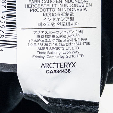 男款 XS 黑色 Arcteryx Captive Split T 恤，有机棉，短袖圆领，合成面料，上衣，汗衫