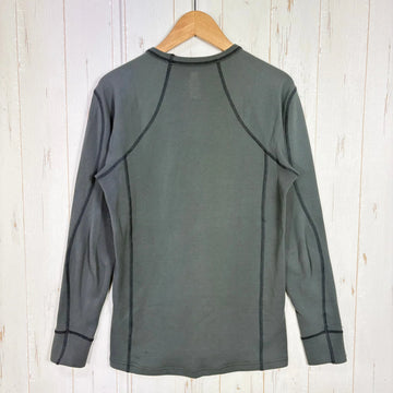 【Men's S グレー系】 Finetrack ( ファイントラック ) ドライレイヤー ウォーム ロングスリーブ Dry Layer Warm Long Sleeve 耐久撥水 保温 抗菌防臭 ウェア トップス インナー シャツ ロングスリーブTシャツ クルー - 0