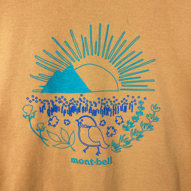 【Kid's 160 オレンジ系】 Montbell ( モンベル ) ウィック ティー WIC.T ポリエステル ウェア トップス インナー シャツ ショートスリーブTシャツ クルーネック 化繊 z00058608  化繊 ショートスリーブTシャツ クルーネック イン