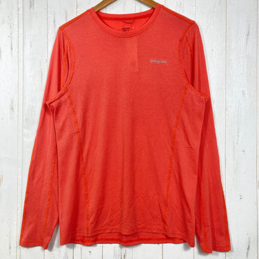 【Men's M オレンジ系】 2014 Patagonia ( パタゴニア ) ロングスリーブ アウトペーサー シャツ Long Sleeve Out Pecer Shirt ポリエステル ウェア トップス インナー シャツ ロングスリーブTシャツ クルーネック