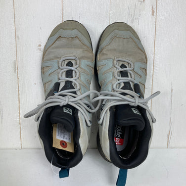 【Women's 23.5cm グレー系】 Salomon ( サロモン ) エックス ウルトラ 4 ミッド ワイド ゴアテックス X ULTRA 4 MID WIDE GORE-TEX QUARRY / BLACK / LEGION BLUE フットウェア トレッキングブーツ