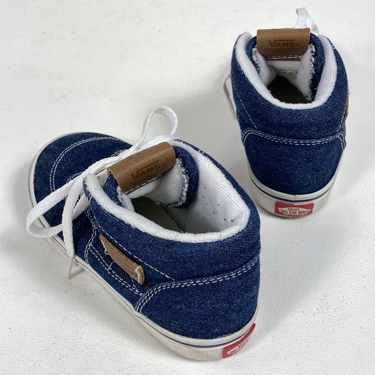 [Boys 14.0cm Navy] Vans Baby Half Cab Kids Sneakers Skate Shoes 721454 Boys Denim Sneakers Lifestyle Shoes Footwear