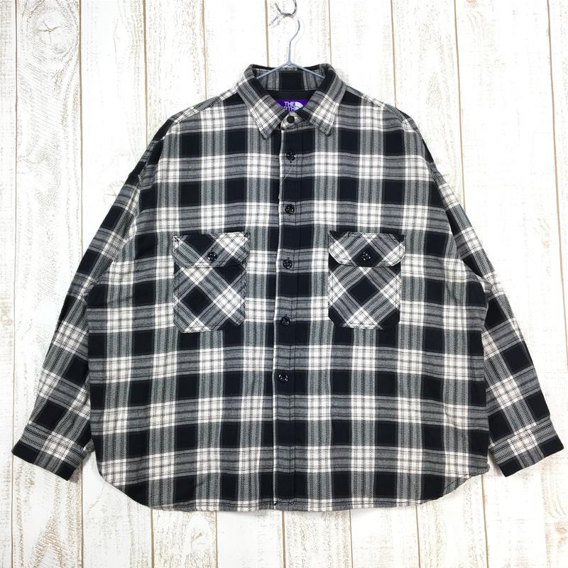 [Women's S Black] The North Face x Nanamica Purple Label Twill Check Shirt NT3958N Asian Women's Synthetic Long Sleeve Shirt Innerwear