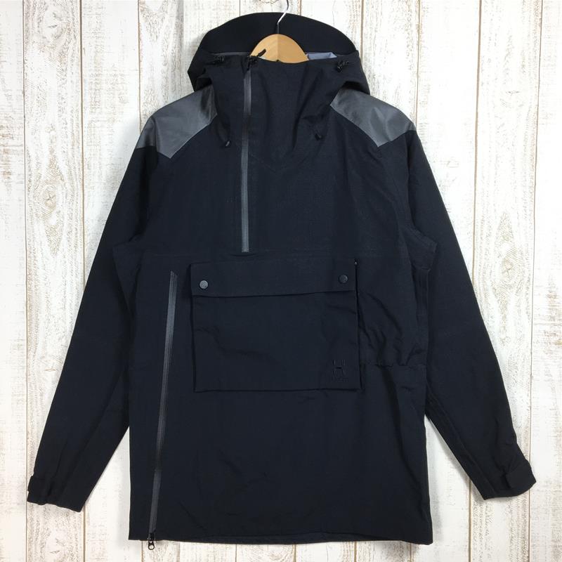 【男女通用 S 黑色】Haglofs Edge Evo Anorak Edge Evo Anorak Proof3L 防水透气夹克连帽套头衫 604366 国际男女通用硬壳外套